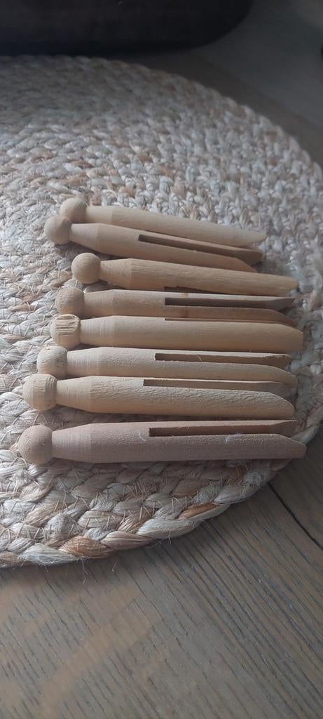 8 brocante oude  houten wasknijpers was-knijpers, Ophalen of Verzenden