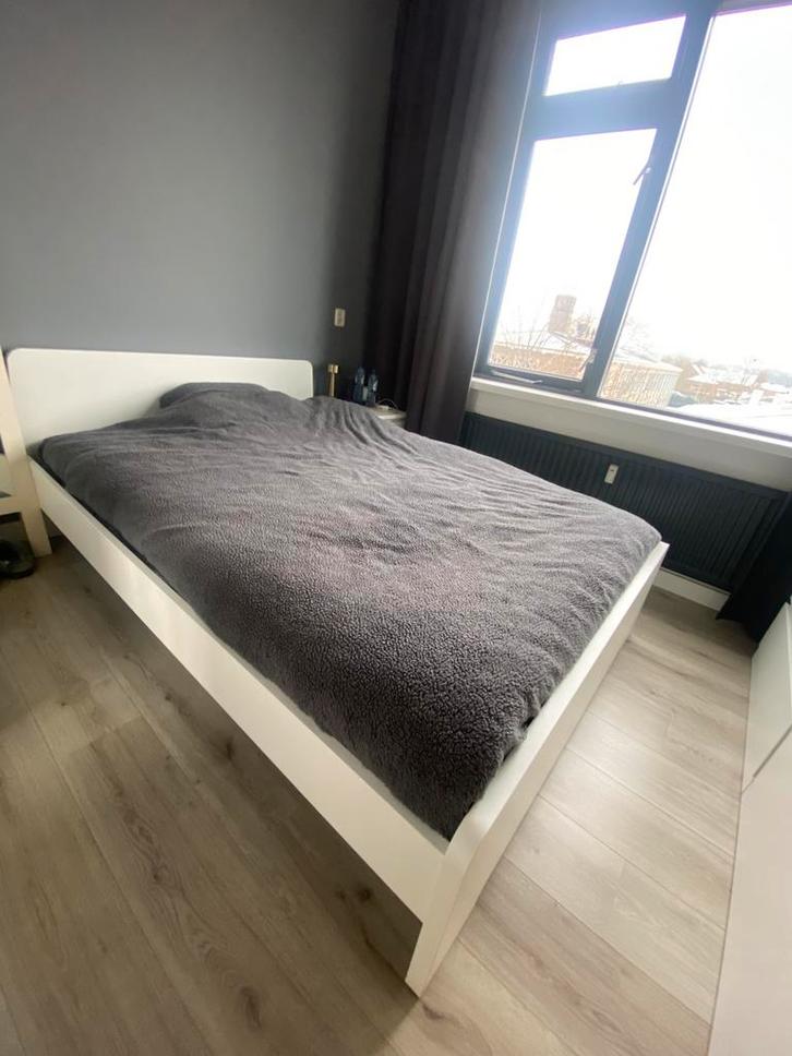 Ikea Askvoll bed 140x200, Huis en Inrichting, Slaapkamer | Bedden, Tweepersoons, 140 cm, 200 cm, Hout, Wit, Ophalen