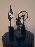 Drie bronzen beelden w.o. moeder met kind, Ophalen of Verzenden