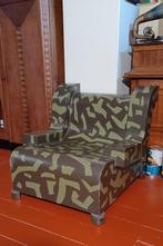 Metalen fauteuil, Huis en Inrichting, Fauteuils, Ophalen, 75 tot 100 cm, Zo goed als nieuw, Metaal