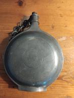 Antiek tinnen veldfles, gaaf, hg 19 cm br 15 cm, Ophalen of Verzenden