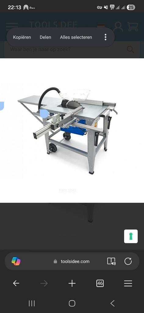 HBM Cirkelzaagtafel 2000W met Roltafel - 315mm Zaagblad, Doe-het-zelf en Verbouw, Gereedschap | Zaagmachines, Gebruikt, Cirkelzaag
