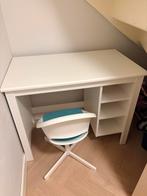 IKEA Brusali bureau wit 90x52cm + IKEA bureaustoel kind, Ophalen, Zo goed als nieuw