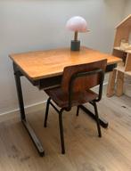 Oude schoolset bureau en stoel, Ophalen, Gebruikt, Bureau