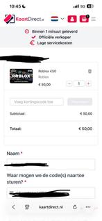Robux waarde 50€, Eén persoon, Cadeaubon