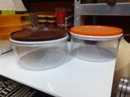 mepal design opberg trommel pot jaren 70 retro oranje bruin, Overige materialen, Gebruikt, Pot, Bus of Blik, ?