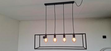 Strakke moderne lamp incl. 4 dimbare retro LED fittingen beschikbaar voor biedingen