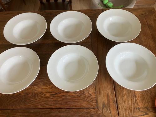 6 witte pastaborden, Huis en Inrichting, Keuken | Servies, Nieuw, Bord(en), Effen, Porselein, Ophalen of Verzenden