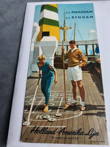 1962, S.S.MAASDAM, S.S.RYNDAM, FOLDER beschikbaar voor biedingen