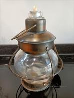 Antieke karaf met muziek. Koper en glas. Uniek.Vintage fles., Antiek en Kunst, Antiek | Glas en Kristal, Ophalen