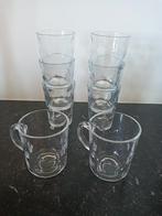 3 luxe water/fris 2 theeglazen ingeslepen cirkels Pasabahce, Huis en Inrichting, Keuken | Servies, Glas of Glazen, Ophalen of Verzenden