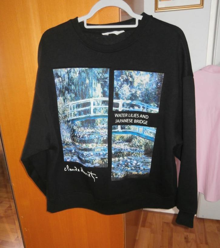 Mooi Sweatshirt XS valt als M zwart Monet Japanese Bridge, Kleding | Dames, Truien en Vesten, Zo goed als nieuw, Maat 38/40 (M)