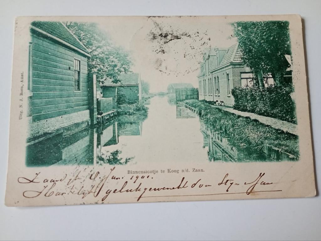 Koog aan de Zaan Binnenslootje 1901, Ophalen of Verzenden, Voor 1920, Gelopen, Noord-Holland