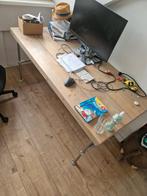 Steigerhouten Bureau met Buizenpoten, Huis en Inrichting, Bureaus, Ophalen, Gebruikt, Bureau