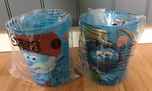2 drinkbekers Smurfen (nieuw) 11 cm hoog, Verzamelen, Smurfen, Nieuw, Gebruiksvoorwerp, Grote Smurf, Ophalen of Verzenden