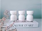 Witte keramische kandelaars, Ophalen of Verzenden, Zo goed als nieuw, Overige materialen, Minder dan 25 cm