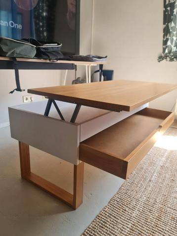 Salontafel met Lift-Top en Opbergruimte (47/57x100x50cm) beschikbaar voor biedingen