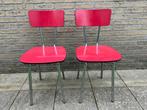 Vintage Rode Stoelen - Set van 2, Huis en Inrichting, Ophalen, Gebruikt, Twee, Metaal