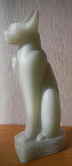 Beeld natuursteen panter katachtige 24 cm kleine oor schade, Ophalen of Verzenden, Zo goed als nieuw, Dier
