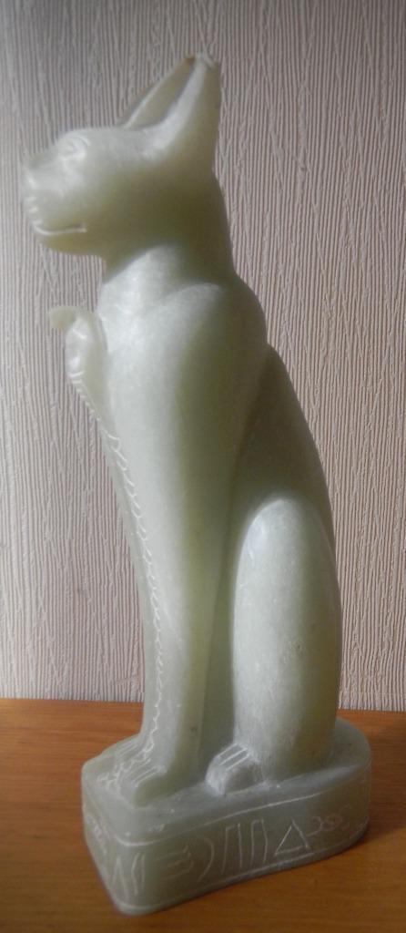 Beeld natuursteen panter katachtige 24 cm kleine oor schade, Verzamelen, Beelden en Beeldjes, Zo goed als nieuw, Dier, Ophalen of Verzenden