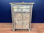 Nachtkast Sundar Wit 48 X 33 X 69 cm industriele look, Nieuw, Ophalen of Verzenden, 45 tot 65 cm, 70 cm of meer
