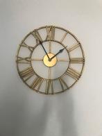 Gouden Wandklok Romeinse Cijfers, Ophalen of Verzenden, Zo goed als nieuw, Analoog, Wandklok