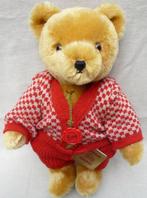 Hermann Rood teddybeer met gebreid pakje aan, Ophalen of Verzenden, Zo goed als nieuw, Stoffen beer, Overige merken