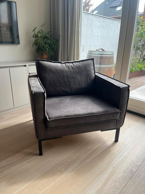 Zwarte zit stoel - gemaakt van micro leer / vegan leer, Huis en Inrichting, Fauteuils, Gebruikt, Overige materialen, 75 tot 100 cm