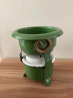 Groen emaille petroleumstel resedagroen met glaasje en lont, Ophalen of Verzenden
