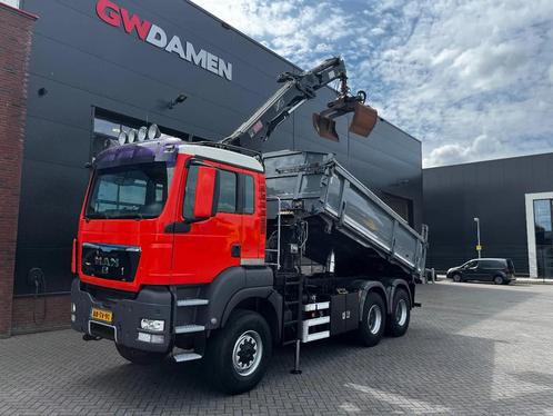 MAN TGS 26.360 6x6 Kipper/Kraan Euro 5 (bj 2010), Auto's, Vrachtwagens, Particulier, ABS, Achteruitrijcamera, Airconditioning