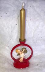 Oude engel kandelaar en candy container; hartje, Diversen, Kerst, Ophalen of Verzenden, Gebruikt