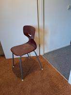 Vintage  Schoolstoel - Jaren 70 Mavo, Ophalen, Gebruikt, Bruin, Vintage