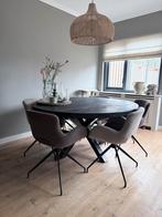 Eettafel rond mangohout zwart 150 cm, Huis en Inrichting, Tafels | Eettafels, Ophalen, Zo goed als nieuw, Rond, 100 tot 150 cm