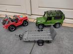 Bruder jeeps met aanhanger, Ophalen of Verzenden, Gebruikt