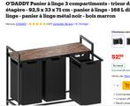 O'DADDY Laundry Basket – 3 Compartments, New in Box, Ophalen, Overige materialen, Mand, Nieuw