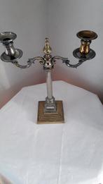 VERZILVERDE KANDELAAR, 42 CM, Ophalen of Verzenden
