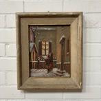 Oud schilderij winter tafereel Schiller, Antiek en Kunst, Verzenden