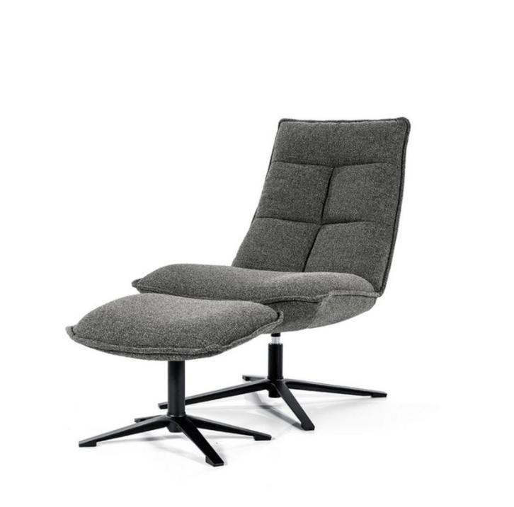 Draaifauteuil met voetenbank, Huis en Inrichting, Fauteuils, Zo goed als nieuw, Stof, 50 tot 75 cm, 75 tot 100 cm, Ophalen