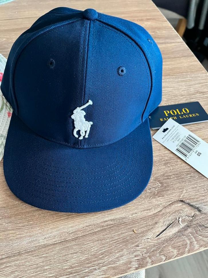 POLO RALPH LAUREN PET DONKERBLAUW OSFA, Kleding | Heren, Hoeden en Petten, Zo goed als nieuw, Ophalen of Verzenden