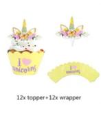12 unicorn cupcake houders, Hobby en Vrije tijd, Ophalen of Verzenden, Nieuw, Cupcakes, Bakvorm