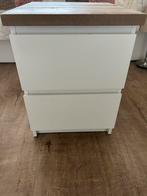 2 Malm IKEA kastjes met steigerhouten bovenblad, Ophalen, Gebruikt, 1 of 2 laden, Minder dan 100 cm