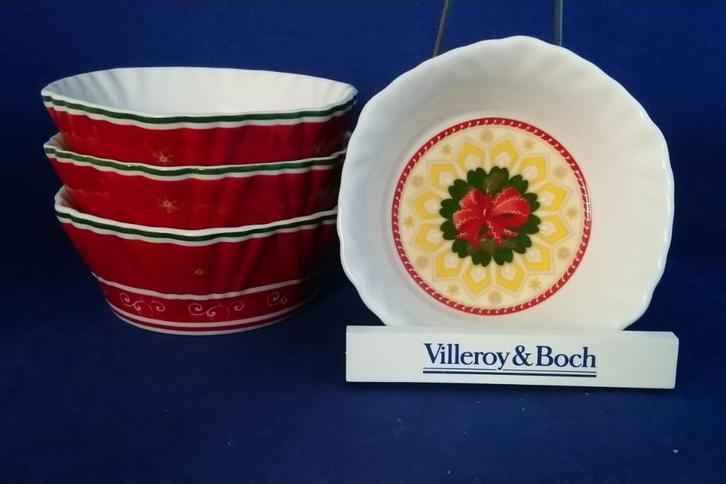 Villeroy & Boch Toy's Fantasy / Delight - 4 Kerst schaaltjes, Huis en Inrichting, Keuken | Servies, Zo goed als nieuw, Schaal of Schalen
