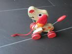 Joueco houten kwispel hond met trekkoord., Ophalen of Verzenden, Zo goed als nieuw, Duw- of Trekspeelgoed