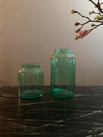 2 stuks groene glazen vazen Hema - nieuwstaat!, Huis en Inrichting, Woonaccessoires | Vazen, Ophalen, Overige kleuren, Minder dan 50 cm