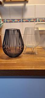 2 x kandelaar draadstaal, Huis en Inrichting, Wit, Ophalen of Verzenden, Zo goed als nieuw, Metaal