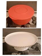 Grote tubberware bak met taartplateau, Huis en Inrichting, Keuken | Tupperware, Ophalen of Verzenden, Zo goed als nieuw, Wit