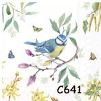 Servetten decoupage/bullet journal - vogels C641, Verzenden, Nieuw, Materiaal
