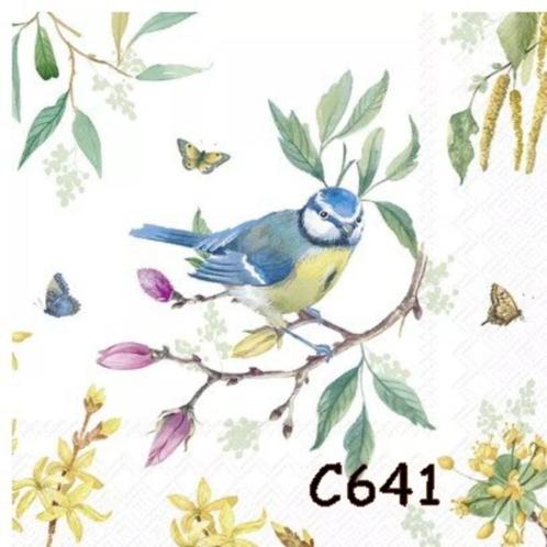 Servetten decoupage/bullet journal - vogels C641, Hobby en Vrije tijd, Knutselen, Nieuw, Materiaal, Verzenden