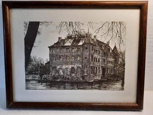 AFBEELDING: KASTEEL DE HOLTMÜHLE IN TEGELEN VAN LOEK GIELEN, Antiek en Kunst, Kunst | Schilderijen | Klassiek, Ophalen of Verzenden