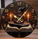 Ronde wandklok van hout Tovenaarshoed (25cm), Ophalen of Verzenden, Nieuw, Wandklok